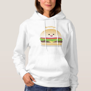 Moletom Um bonito e feliz desenho animado do hambúrguer ka