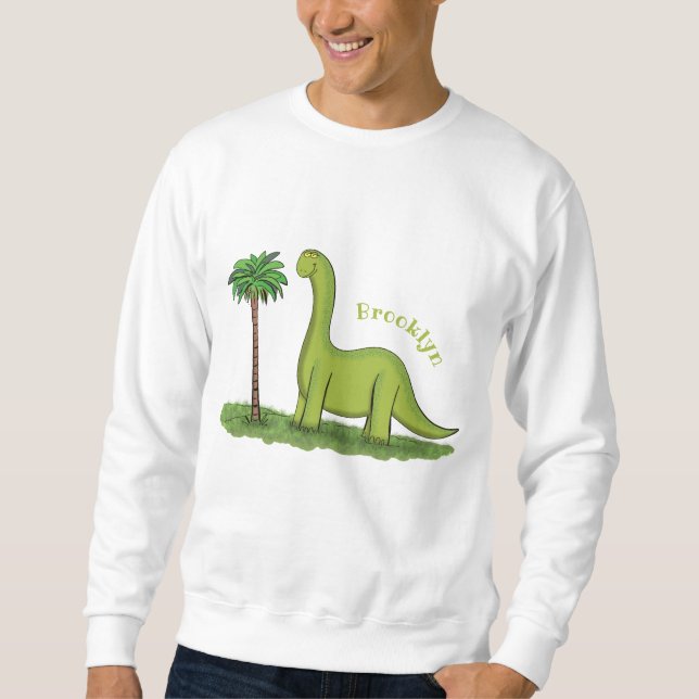 Moletom Um desenho animado de brontosaurus dinossauros, ve (Frente)