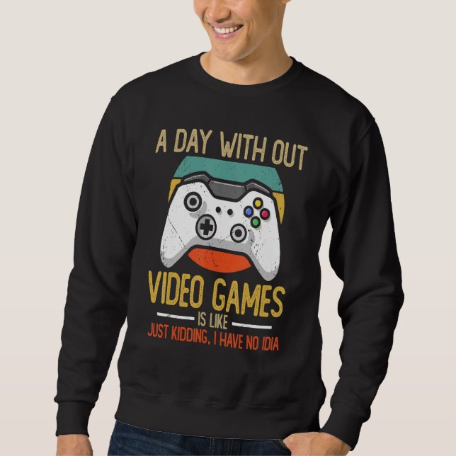 Moletom Um Dia Com Videos games É Como Brincar. (Frente)