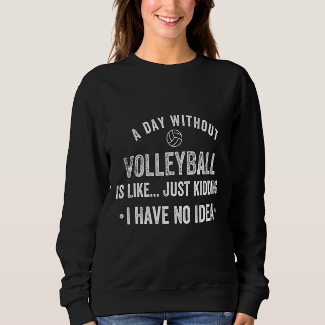 Moletom Um Dia Sem Voleibol É Como Brincar Não (Frente)