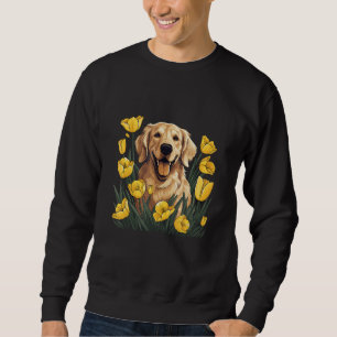 Moletom Um Golden Retriever cercado por Daffodils, ilus