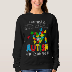 Moletom Um grande pedaço do meu coração tem autismo e ele