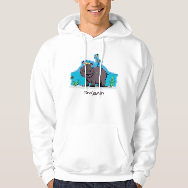 Moletom Um hipopótamo engraçado bonito com desenhos animad (Frente)