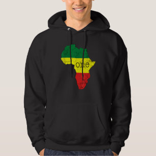 Moletom Um Mapa da Bandeira do Orgulho Pan-Africano da Áfr