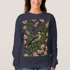 Moletom Um Pintassilgo Oriental Entre Rosas Silvestres Cor