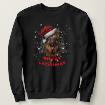 Um suor de Natal feliz German shepherd.