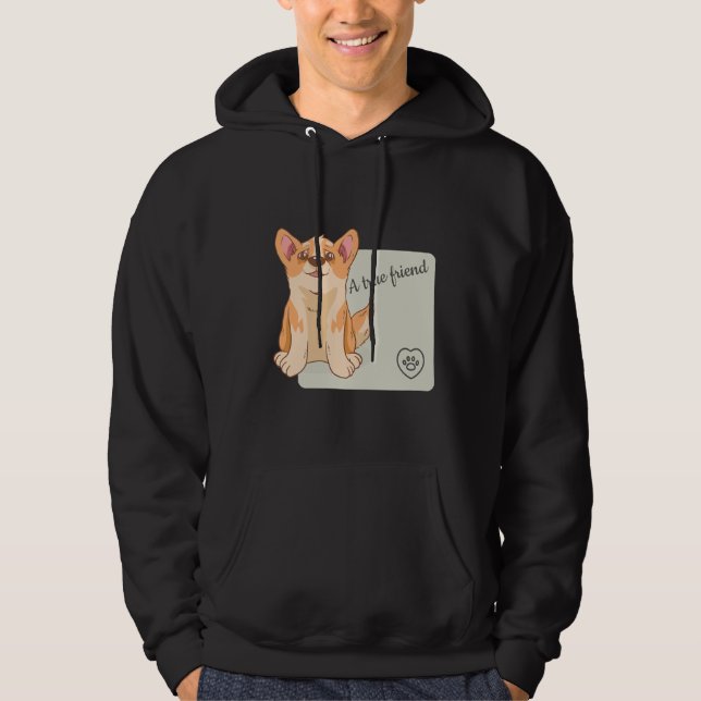 Moletom Um verdadeiro amigo Welsh Corgi (Frente)