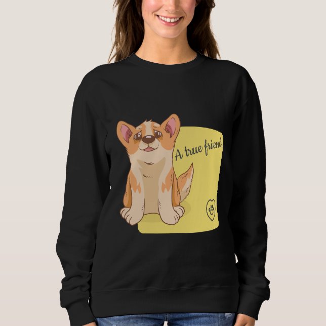 Moletom Um verdadeiro amigo Welsh Corgi 284 (Frente)