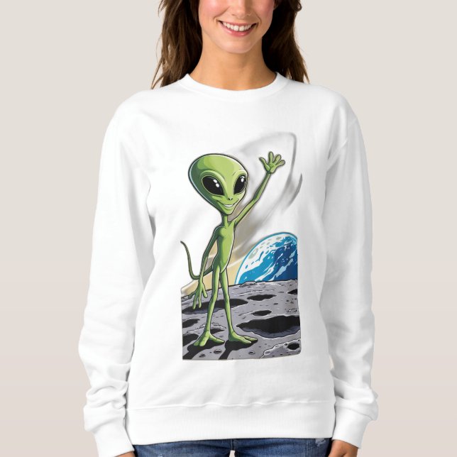 Moletom Uma alienígena amigável acenando (Frente)