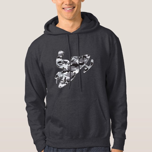 Moletom Uma Cinza Camuflagem Snowmobiler (Frente)