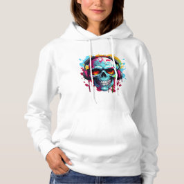 Moletom Uma Hoodie de caveira pop art de DJ