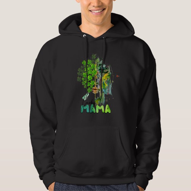 Moletom Uma Mãe Dia de São Patrício Sortuda Shamrock Wh (Frente)