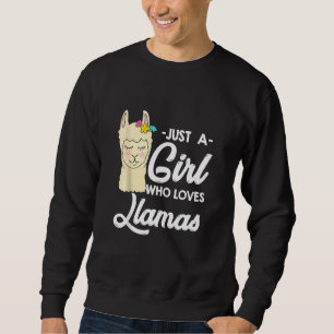 Moletom Uma Menina Que Ama Lhamas Engraçadas