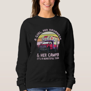 Moletom Uma Menina Seu Havanês E Seu Camper Havanês Cubano
