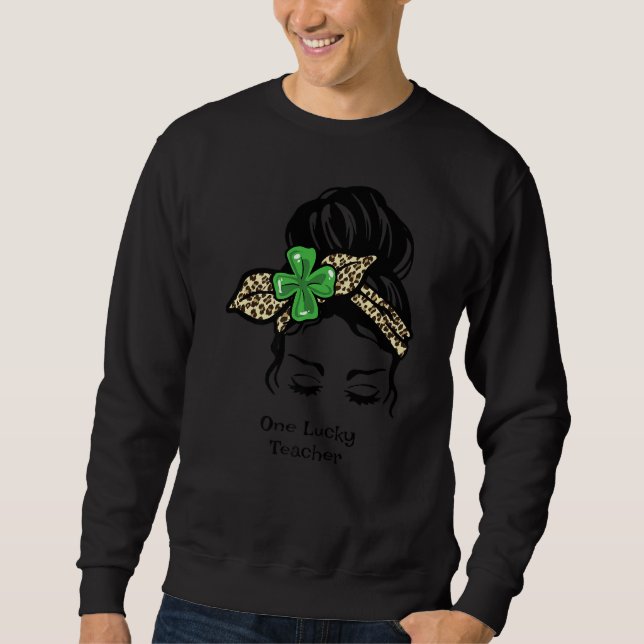 Moletom Uma Professora Sortuda, Xadrez Leopard, Clover St  (Frente)