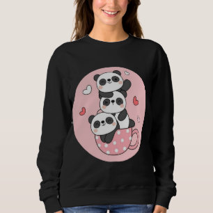 Moletom Uma Xícara Cheia de Amor de Panda Empilhada com Cu