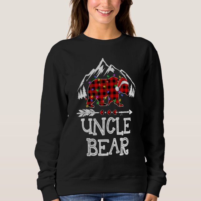 Moletom Uncle Bear Buffalo Plaid Matching Family Christmas (Frente)