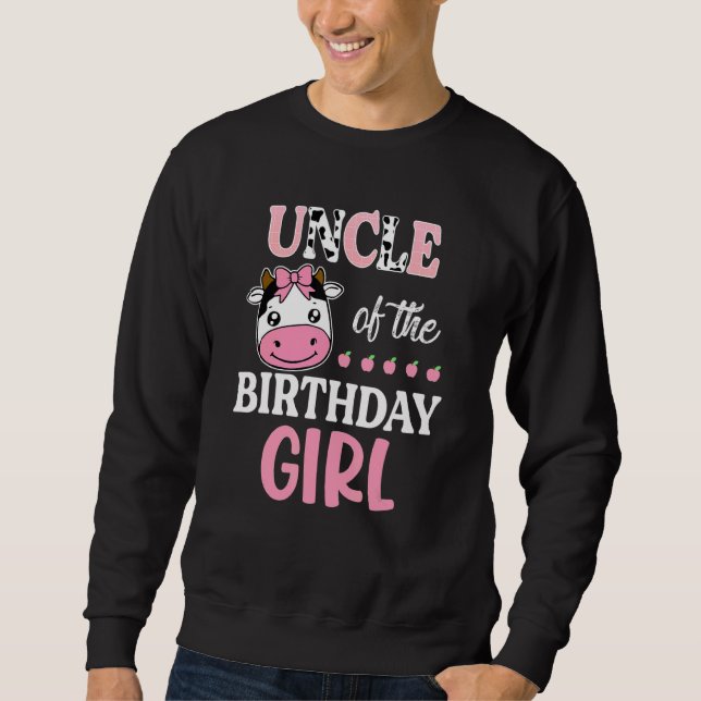 Moletom Uncle Of The Birthday Girl Farming Barnyard Birthd (Frente)