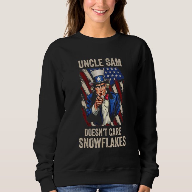 Moletom Uncle Sam Doesn't Care Snowflakes American Flag_10 (Frente)