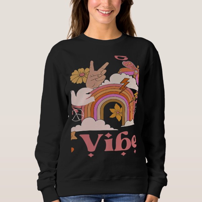 Moletom Undergrad Vibes School Groovy Retro Boho Rainbow C (Frente)