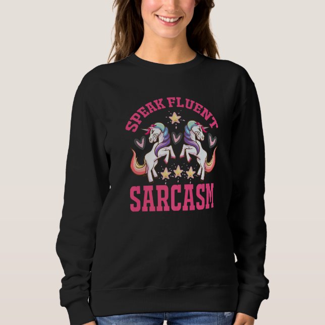 Moletom unicorn and hearts   text sarcasm irony fun (Frente)
