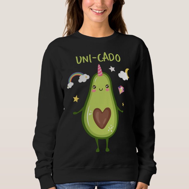 Moletom Unicorn Avocado Guacamole Bravo Saudável Gordura V (Frente)