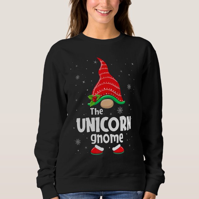 Moletom Unicorn Gnome Matching Family Group Christmas Part (Frente)