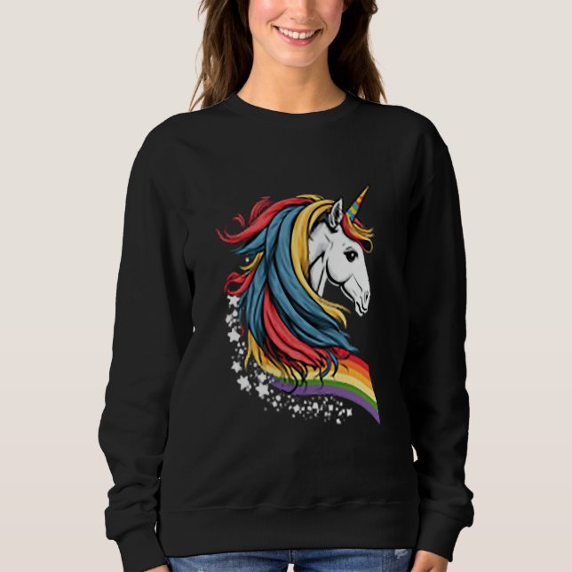 Moletom Unicorn LGBTQ Pride Rainbow Horse (Frente)