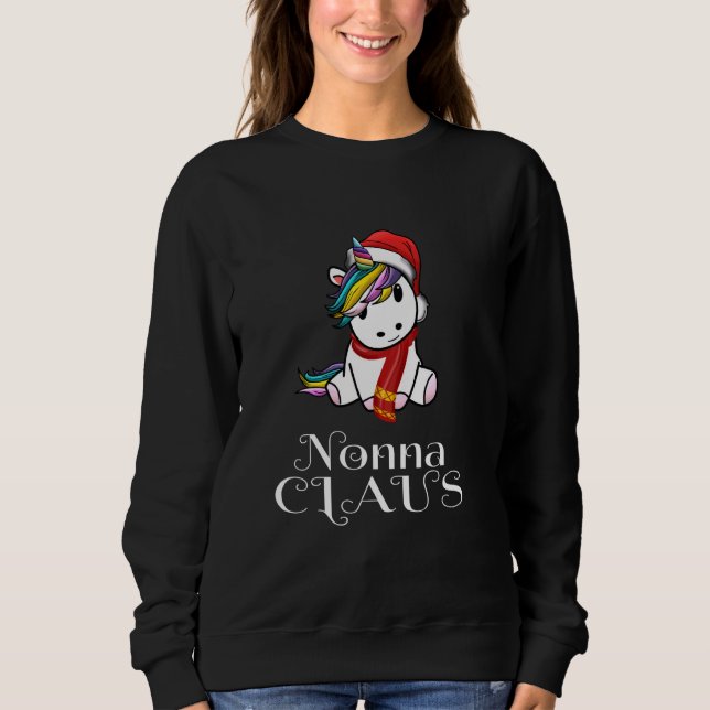 Moletom Unicorn Natal Nonna Claus Correspondendo Pajama Sa (Frente)