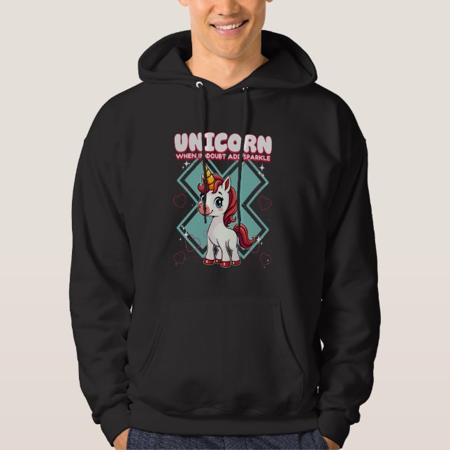 Moletom Unicorn Quando Duvido Adicionar Unicórnio Sparkle (Frente)