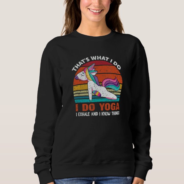 Moletom Unicorn Yoga Namaste I Know Things  Downward Dog (Frente)
