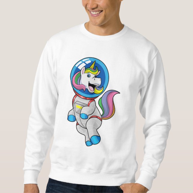 Moletom Unicórnio como astronauta no espaço (Frente)