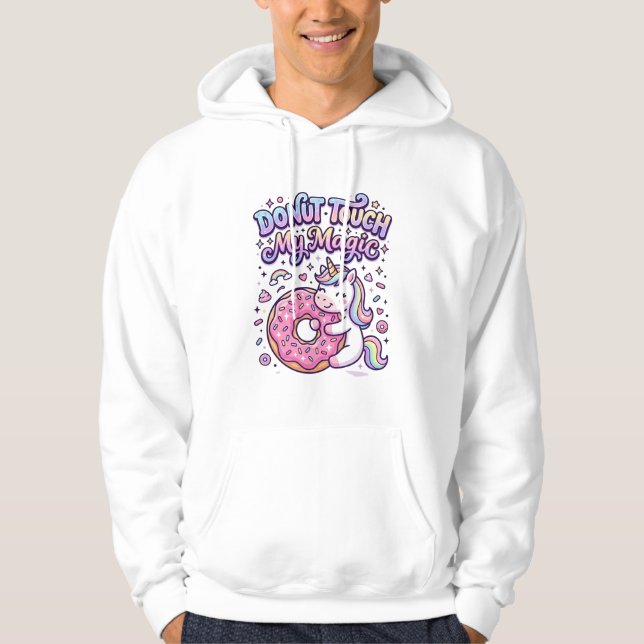 Moletom Unicórnio Donut Toque no Meu Presente Mágico Stick (Frente)