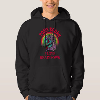 Moletom Unicórnio Zumbi Eu Amo Arco-íris  Tema Gótico Goth