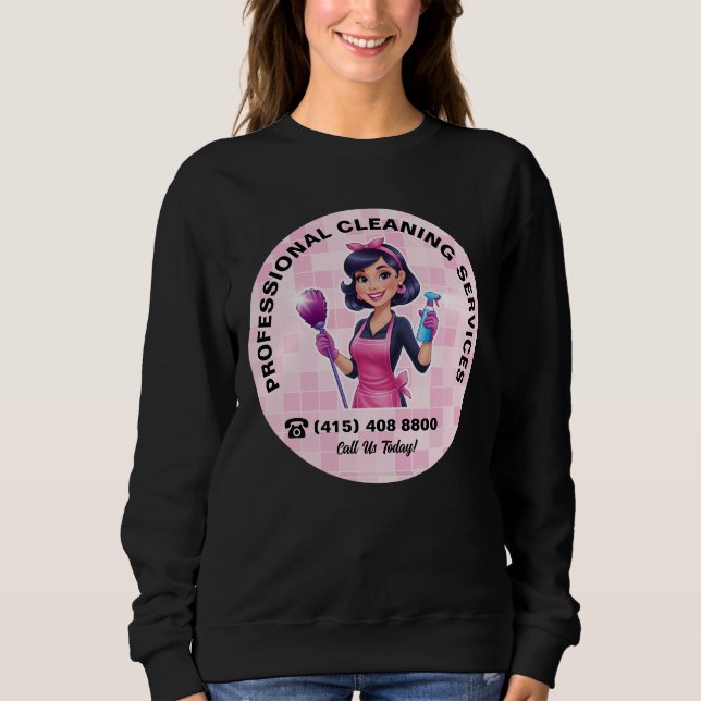 Moletom Uniforme de Serviço de Limpeza Janitorial Pink Mai (Frente)