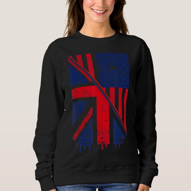 Moletom Union Jack & American Flag Para Usa & British Expa (Frente)