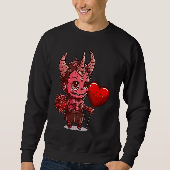 Moletom Unique Cute Devilcore Devil Core Valentines Day  2 (Frente)