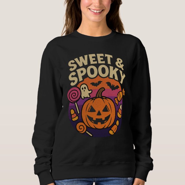Moletom Unisex Sweet & Spooky Retro Halloween Visto (Frente)