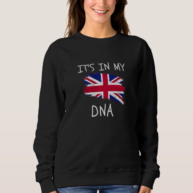 Moletom United Kingdom Flag It's in my DNA Patriotic Briti (Frente)