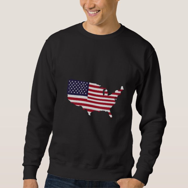 Moletom United States Map Filled with American Flag (Frente)