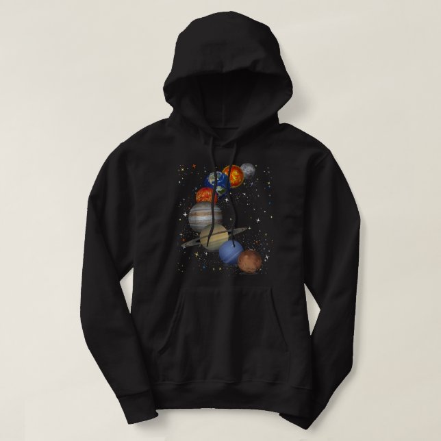 Moletom Universe Galaxy Planets Sun Astronomy Outer Space  (Frente do Design)