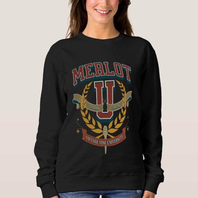 Moletom Universidade Merlot Preppy College Wine Tas (Frente)