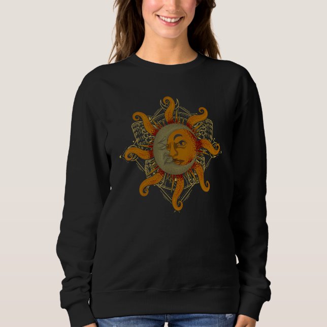 Moletom Universo Estético Boêmio Boho Sol Lua Astrolog (Frente)