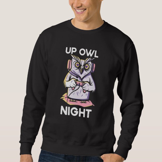 Moletom Up Owl Night Gaming Owl Animal Video Game  Gamer N (Frente)