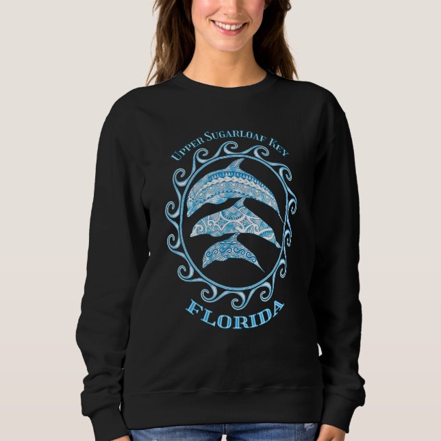Moletom Upper Sugarloaf Key Florida Tribal Dolphins Ocean (Frente)