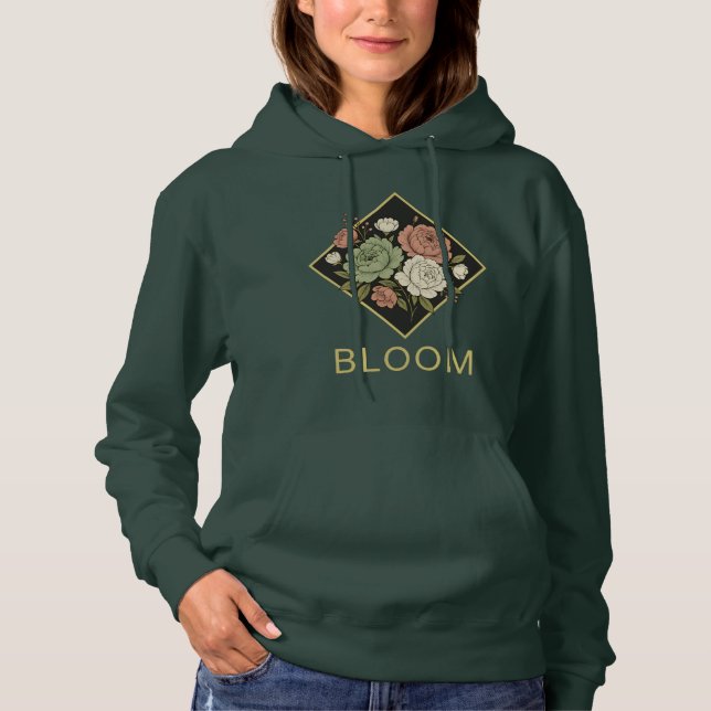 Moletom Urban Bloom Peony Hoodie - Modern Floral Gift (Frente)