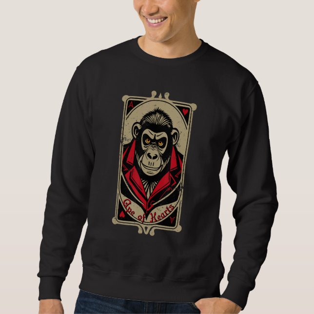Moletom Urban Gorilla Ape of Hearts Playing Card Style Dis (Frente)