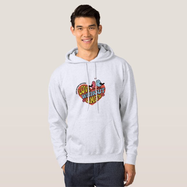 Moletom Urbano Branco "Amor Sem Limites" Masculino (Frente Completa)