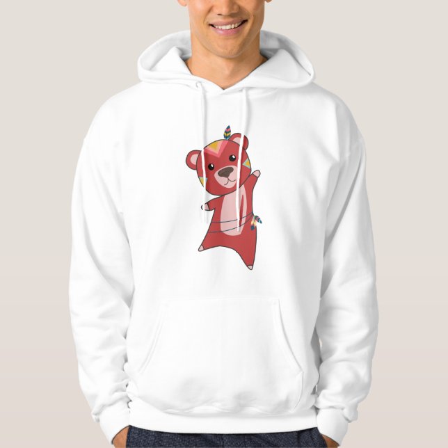 Moletom Ursinho de fachada do urso vermelho indiano (Frente)