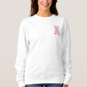 Moletom Ursinho Gingham Rosa